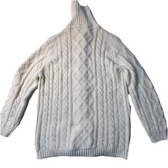 Vintage Cable Knit Fisherman Sweater JL Hudson’s Cardigan 100% Acrylic Womens L