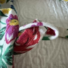 VTG Cotton Bathrobe~Floral~Red Rose Garden~Maxi-Length~Satin Trim Loungewear EUC