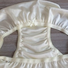 Vintage Slippery Nylon Panty Sissy Yellow Bikini Sheer Brief Size 7-8 Hip 38-42″