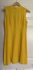 VTG 1960s Mod Shift Mini Dress Gay Gibson Great Shape S/M Bright Yellow