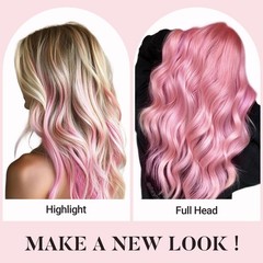 MAXITA Tape in Hair Extensions Human Hair Peach Pink 18 Inch 10pcs 25g Remy Silk