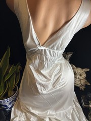 Vtg Silky Frosted Nightie Dress Nightgown Negligee Gown Silky Soft Dress S