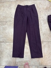 Vintage Evan Picone 3 Piece Suit Wool Mohair Purple Blazer Skirt Pants Size 16