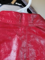 VINTAGE 1970S 1980S BERMAN’s LEATHER JACKET Red Real Leather,Cropped, Excellent
