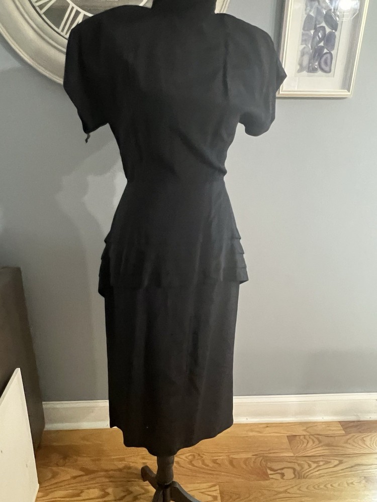 Women’s Vintage Dress Size 5/6 Renditions New York Black Rayon Made in USA 80’s