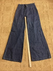 Vtg 1970s Militaires 12.5” Bell Bottom Denim Jeans W/ Cinch Waistband 28” X 33”