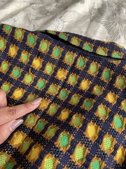 Vtg 90s PRADA Classic Tweed Textured Check Blazer Jacket Virgin Wool 40 Colorful