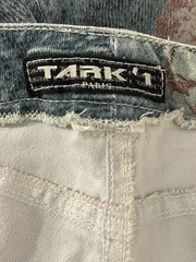 Vtg 1990s Tark’1 Women’s Pants Denim S/M 30in Waist Floral Print Flare Bareback