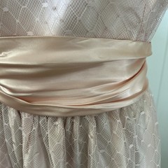 Vintage 1970’s JC Penny Peachy Pink And Lace Dress Size 11/2