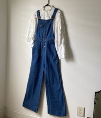 RARE Vintage 70s Grapevines Retro Boho 100% Cotton Button Up Overalls~ S