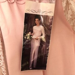 Loralie Vintage Maxi Dress Size 8 Pink Lace Bodice Soutache Side Slit Sheath New