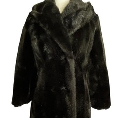 Vintage 1960’s Martinique Mob Dark Brown Faux Fur Longline Coat Dubrowsky Joseph