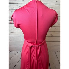 Vicky Vaughn Maxi Dress 7 Vintage 70s Empire Waist Pink Retro ILGWU USA Formal