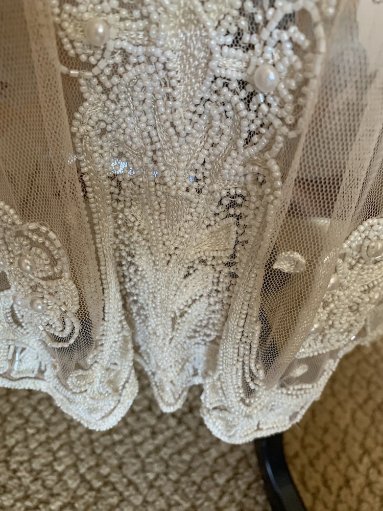 FLAPPER STYLE DRESS AND SCARF BY STERLING -SHEER AND BEADED