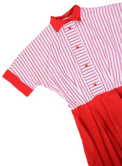Vintage 1950s Red Striped Dress Teena Paige Shirtdress W 24″