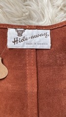 Vintage 1970s Hide-Away Suede Skirt Set, 9/10 (small), Leather, Cognac Brown