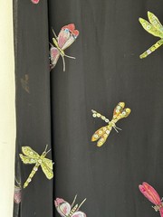 Vintage New Options Butterfly Dragonfly Maxi Dress Jacket Beaded Sequin Medium