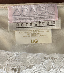 ADAGIO NORDSTROM luxury peignoir 100% silk champagne Nightgown lingerie vtg Lg