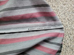 VINTAGE Midi Dress Medium 1980S 1990S HOMEMADE Striped Ruffle Manes Fabric Co