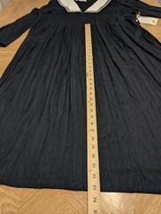 Sarah Elizabeth Women’s 22W Navy Blue Sailor Collar Midi Dress Belted NWT