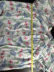 VTG Carriage Court Snap House Robe Sz L Blue Pink Floral Short Sleeve