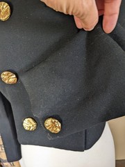 Vintage 1980s Harve Benard Cropped Wool Jacket Size 10 USA Ornate Buttons
