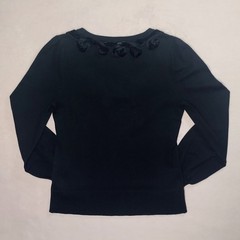 vintage 80s 90s velvet rosette balloon sleeve sweater sz m avant garde artsy