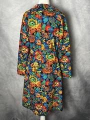 Vintage 1970’s Fashioned by Patty Vibrant Floral A-Line Dress Pointed Collar M