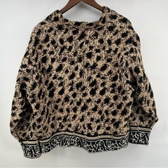 Vintage Sugar Street Leopard Print Tapestry Button Front Jacket OS whimsical