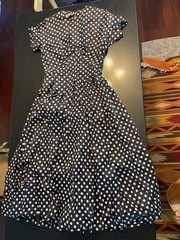 1950s Vintage Suzy Perette Blue Polka Dot Dress