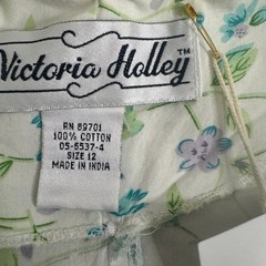 VTG 90s Victoria Holley Cottagecore Floral Fit & Flare Cotton Midi Dress 12