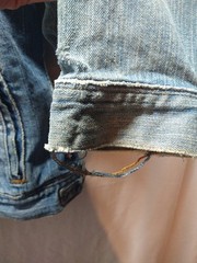 Vintage Polo Jeans Co. Ralph Lauren Size Medium Denim Jacket Thrashed Grunge