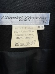 Vintage Chantal Thomass Paris Black Suit Jacket w/ Mother of Pearl buttons Size8