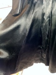 VTG Panhandle Slim Dress Lace Peplum Waist Country Western Fringe Sleeve Satin