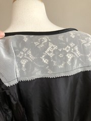STUNNING NWOT VTG MONTGOMERY WARD Black Lace Sheath Belted Dress SZ XS/S