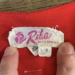 VINTAGE Riha Santa Barbara Tennis Dress Red White Zip Size 9/10 Colorblock #1602