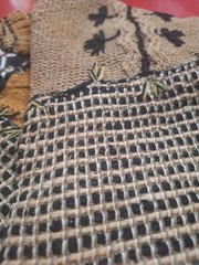 ~RARE~ VTG 1990s SANDY STARKMAN Chunky Textured Patchwork Cardigan Sweater Boho