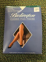 Burlington Classic Full Figure Queen 3 Off White Sheer Pantyhose