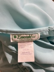 Vintage 70’s Made in USA Emerald St. California ChiffonPleated Lace Dress 18