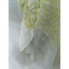 Anthropologie Boho Cottagecore Leifnotes Light Yellow & White V‑Neck Midi Dress