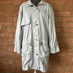 Vintage London Fog Light Grey Utility Windbreaker Rain Coat Size S