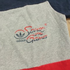vtg 80s ADIDAS usa made Spirit of the Games t-shirt SMALL colorblock 1984