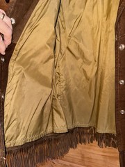VTG Rare Simco Leather Fringe Hippie Boho Pioneer Jacket 60s 70s Brown Western