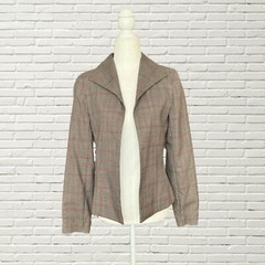 Vintage 90s Harve Benard Plaid Blazer Jacket – Open Front Lightweight PS