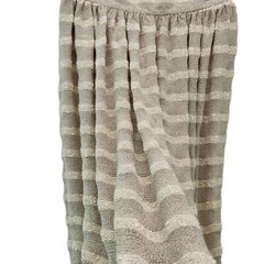 Womens Vintage Midi Skirt Tan Ivory Popcorn Stripe Size 7/8