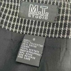 Vintage 90s Plaid Wrap A-line Mini Skirt Black White M.T. Studio Sz M/6