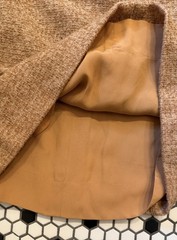STUNNING Vintage Marissa of California Fox Fur Beige Tan Skirt Suit Set Sz 8-10