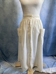 Vtg 80s 90s Andrew Harvey Cotton Linen Pinstripe Ankle Skirt Size 10 Pockets GUC