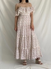 Vintage Gunne Sax Jessica San Francisco Floral Maxi Dress Cottagecore Prairie