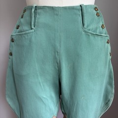 Vintage 1940’s Jadeite Green Jodhpurs Riding Equestrian Pants XS 24”-25” waist